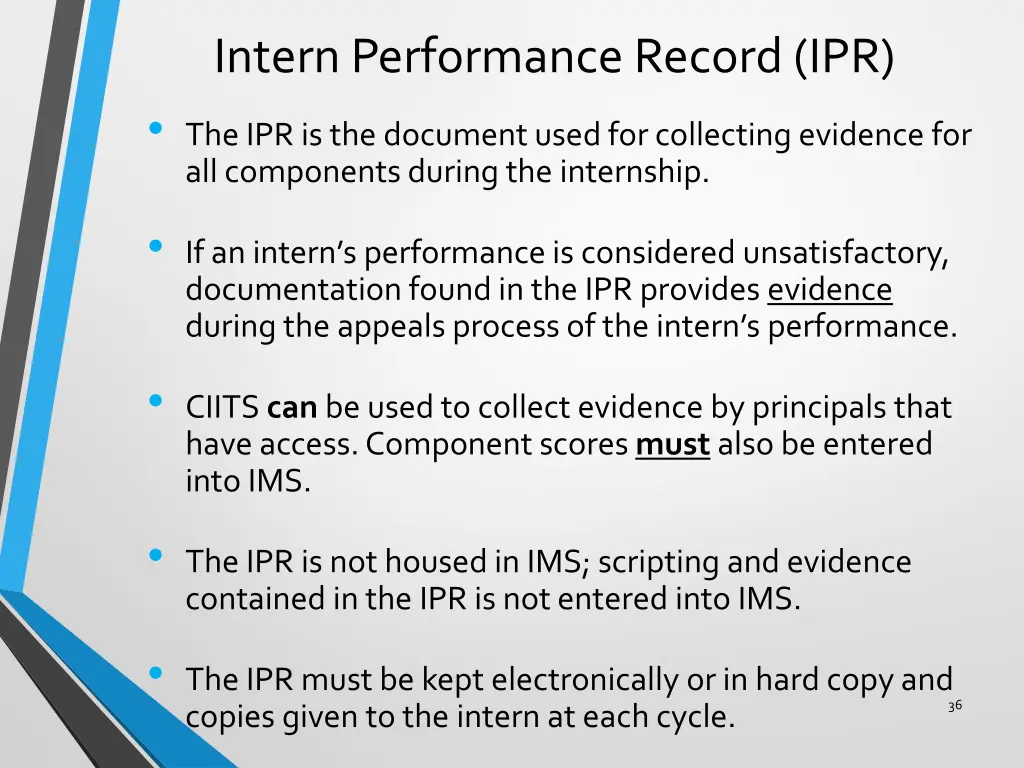 intern performance record