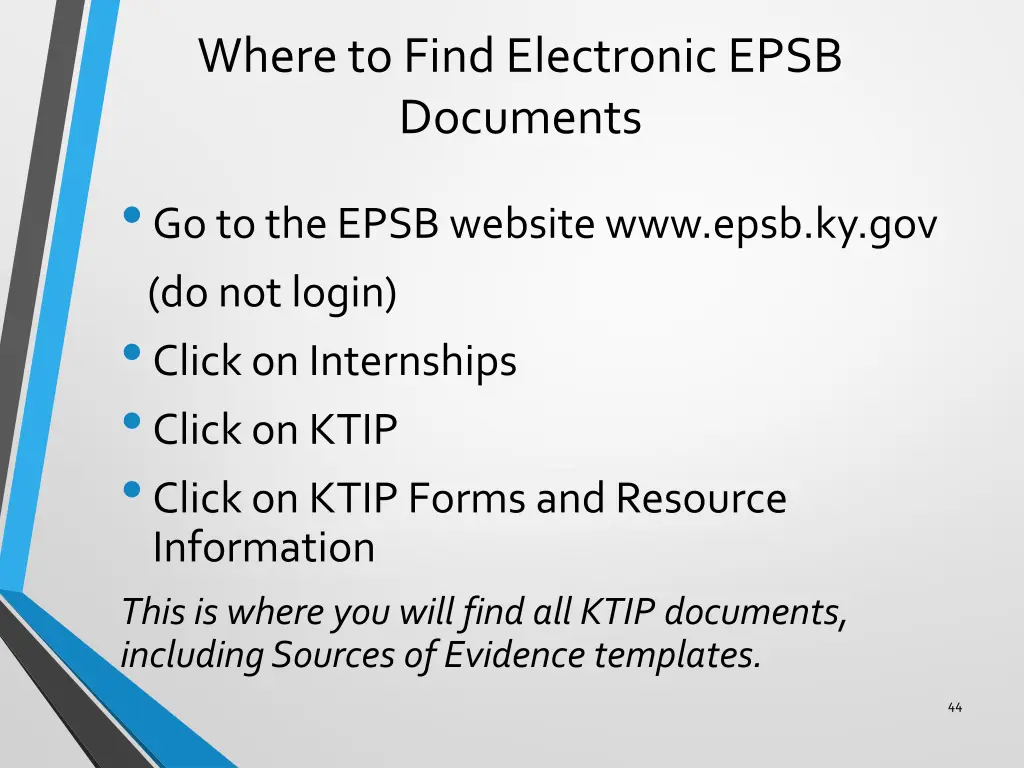 where to find electronic epsb documents