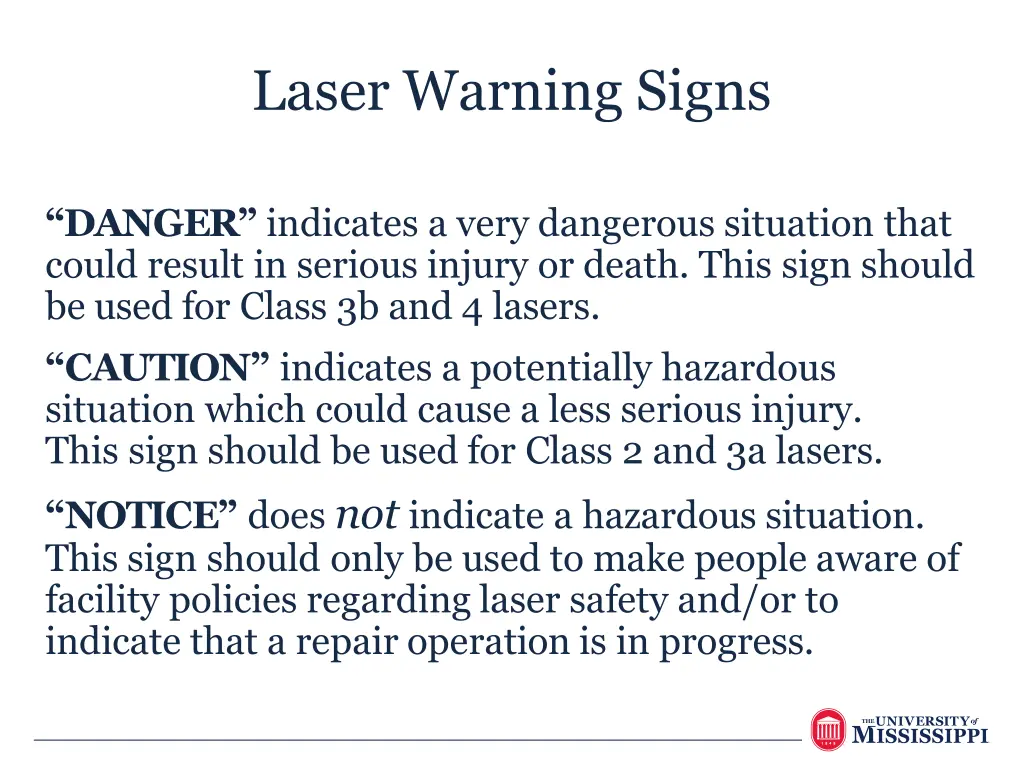 laser warning signs