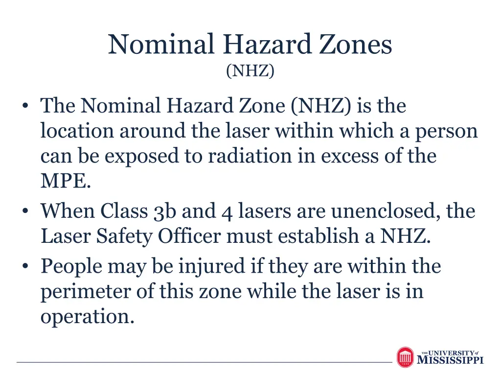 nominal hazard zones nhz