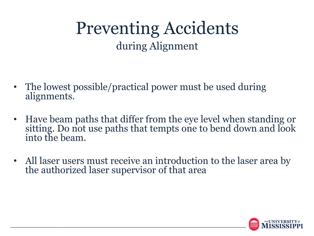 preventing accidents during alignment 1