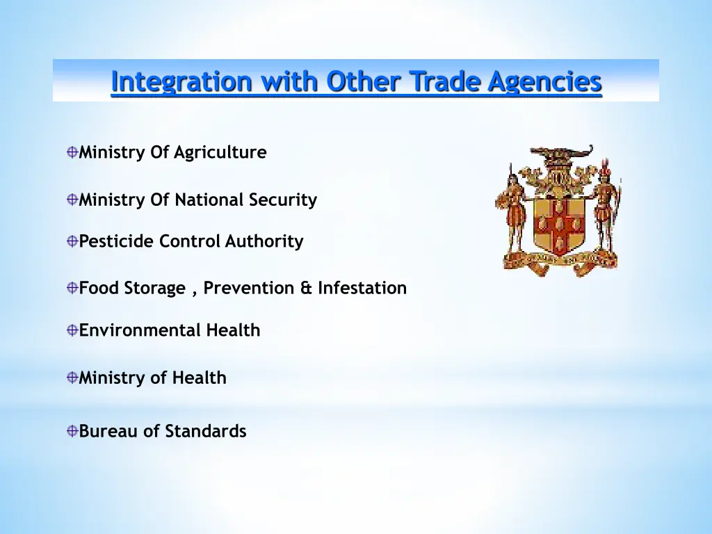 integration with other trade agencies