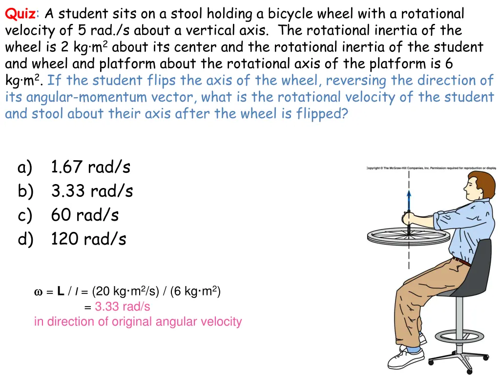 quiz a student sits on a stool holding a bicycle