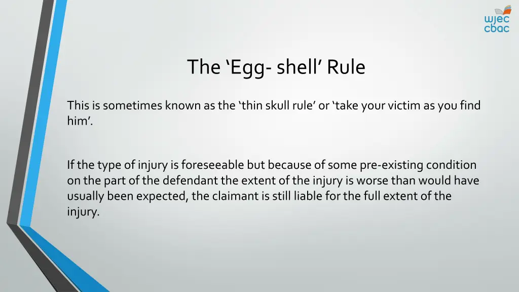 the egg shell rule