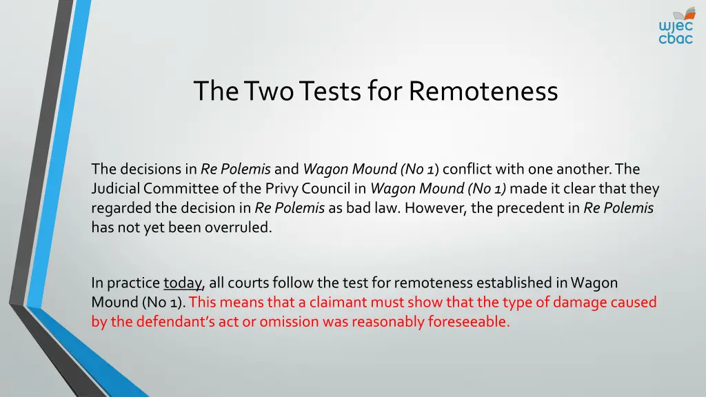 the two tests for remoteness