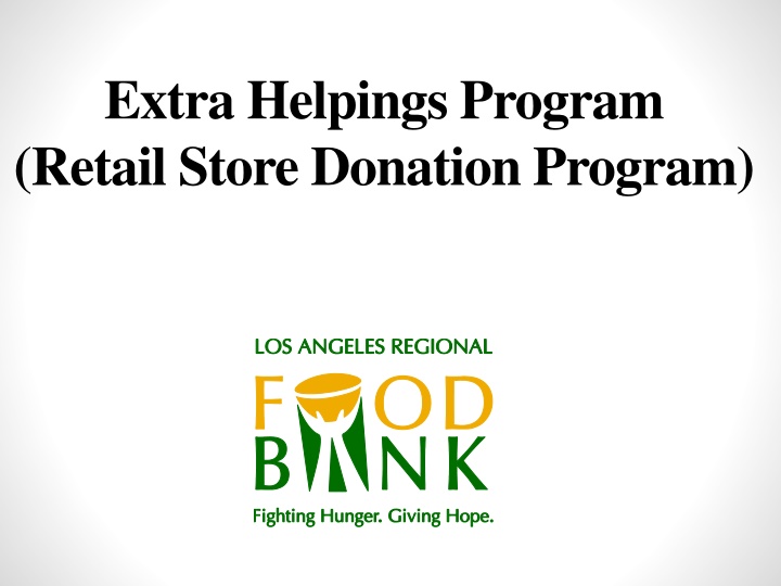 extra helpings program retail store donation