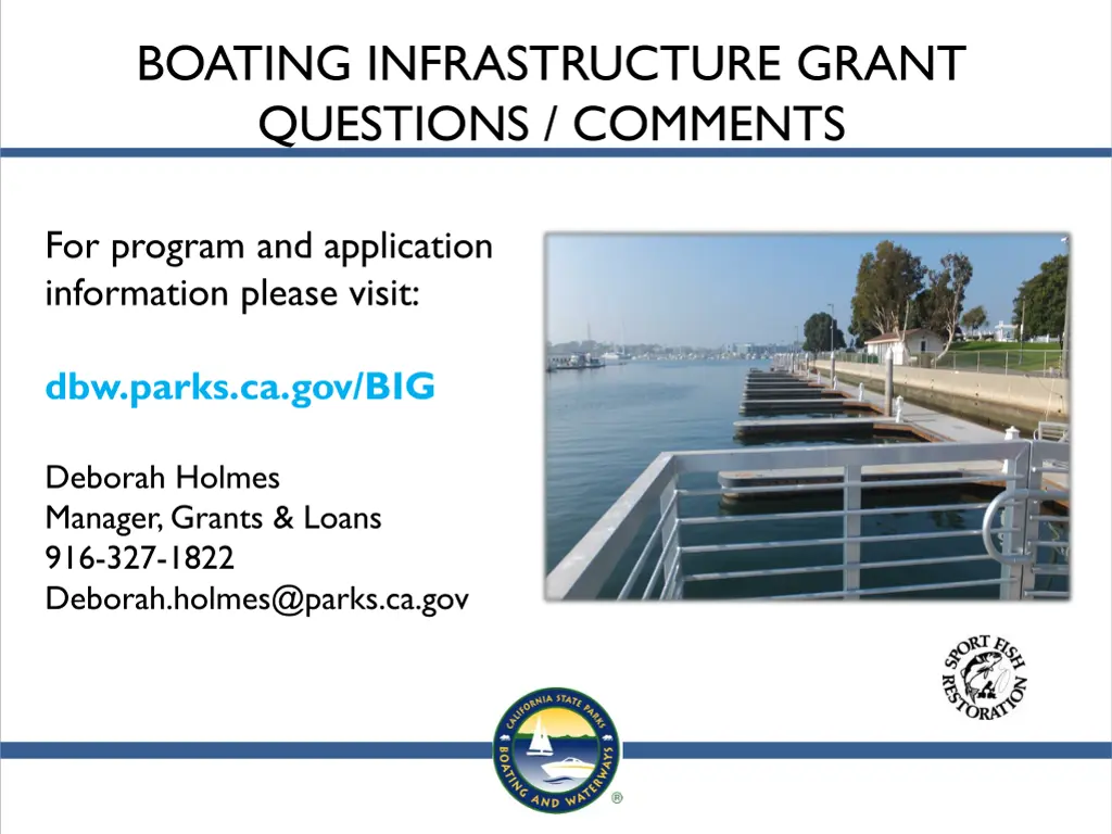 boating infrastructure grant questions comments