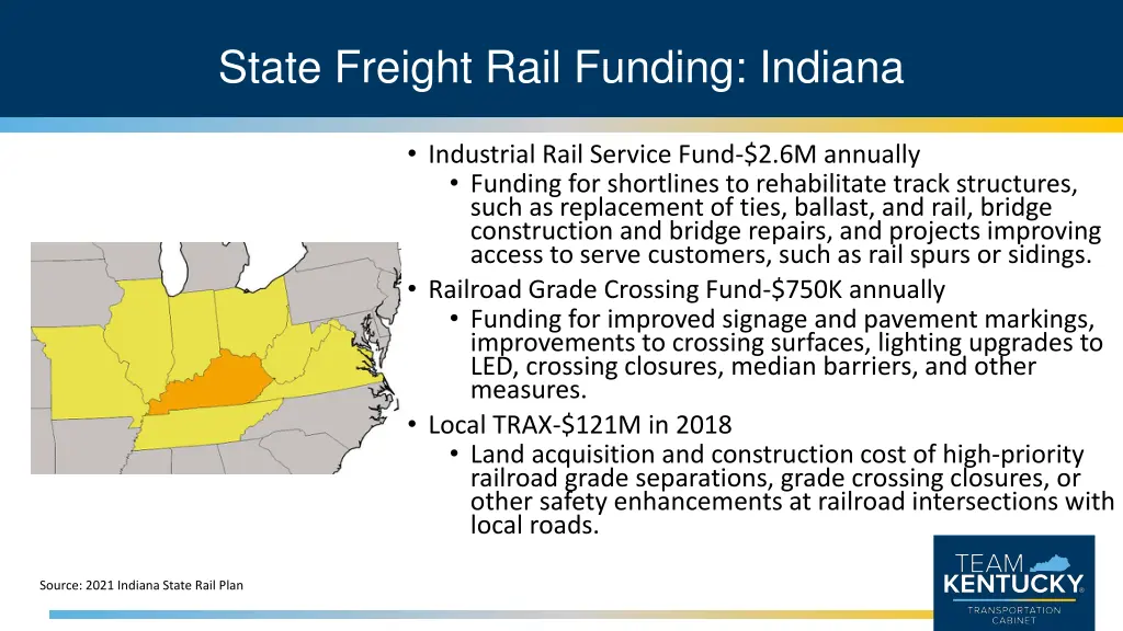 state freight rail funding indiana