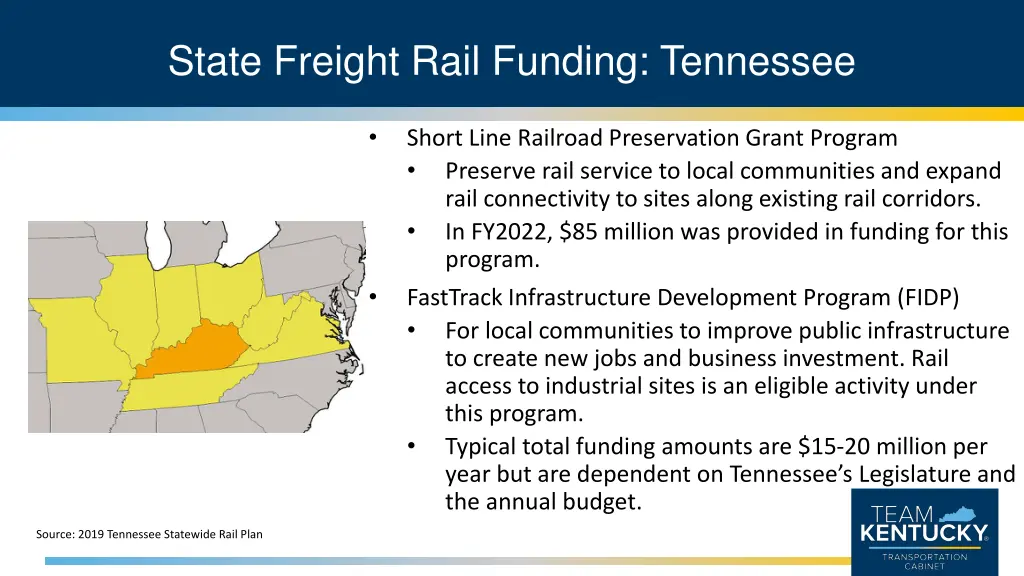 state freight rail funding tennessee