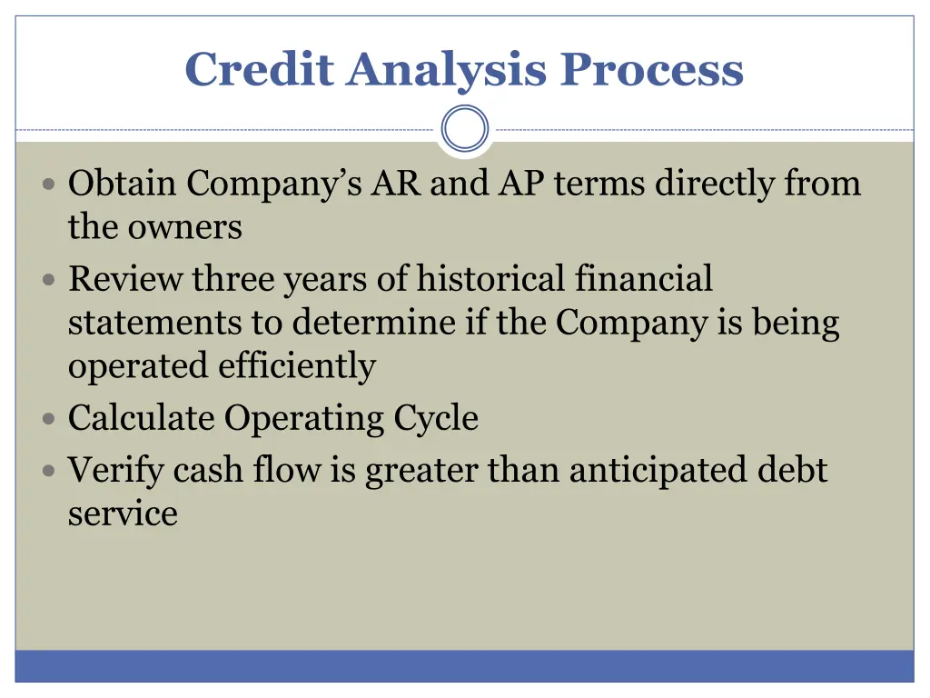 credit analysis process