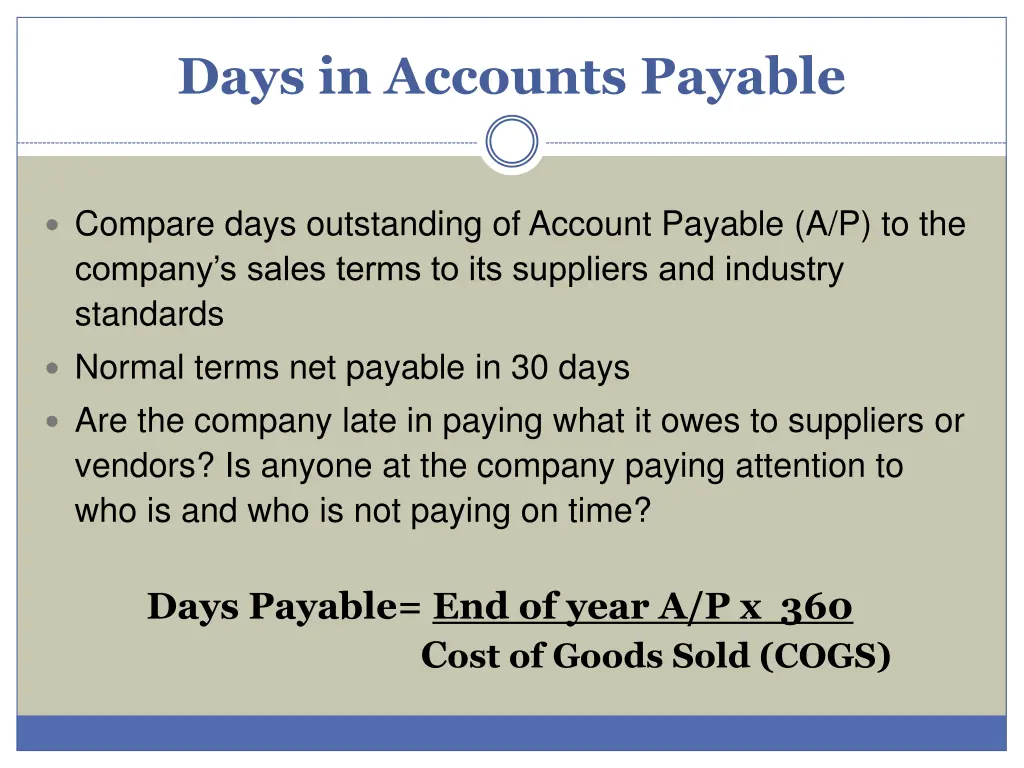 days in accounts payable