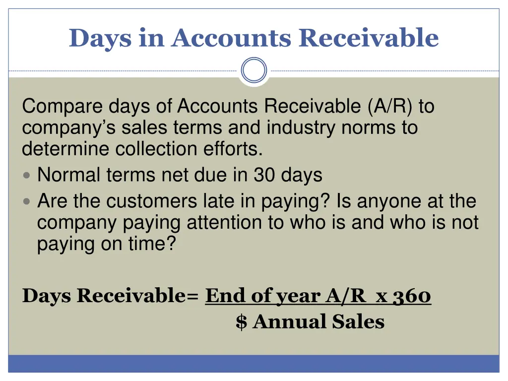 days in accounts receivable