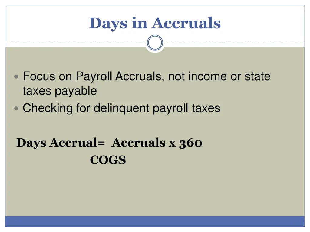 days in accruals