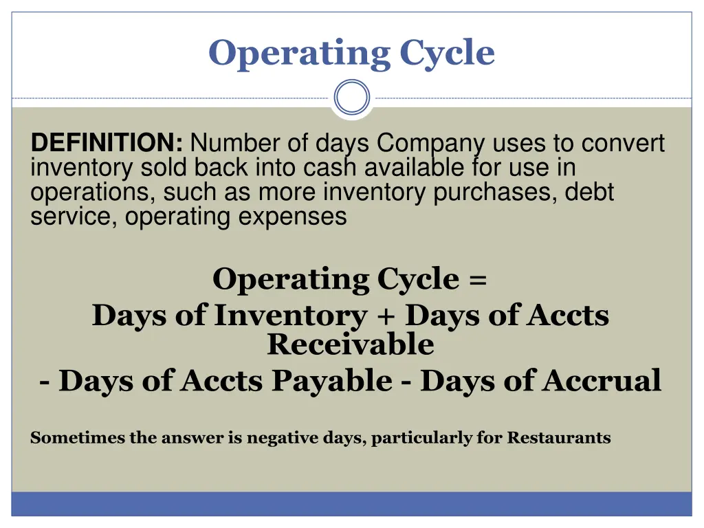 operating cycle