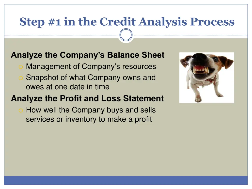 step 1 in the credit analysis process