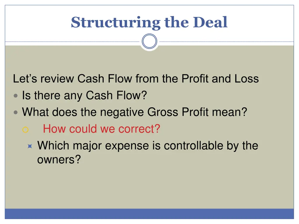 structuring the deal