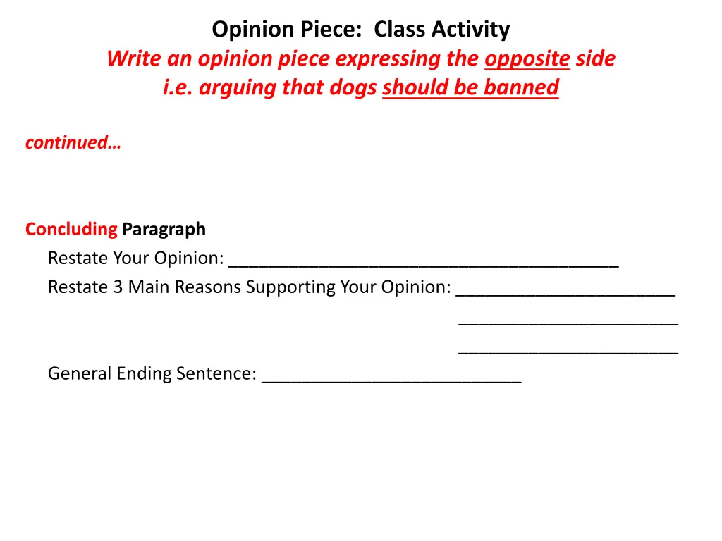 opinion piece class activity write an opinion 2