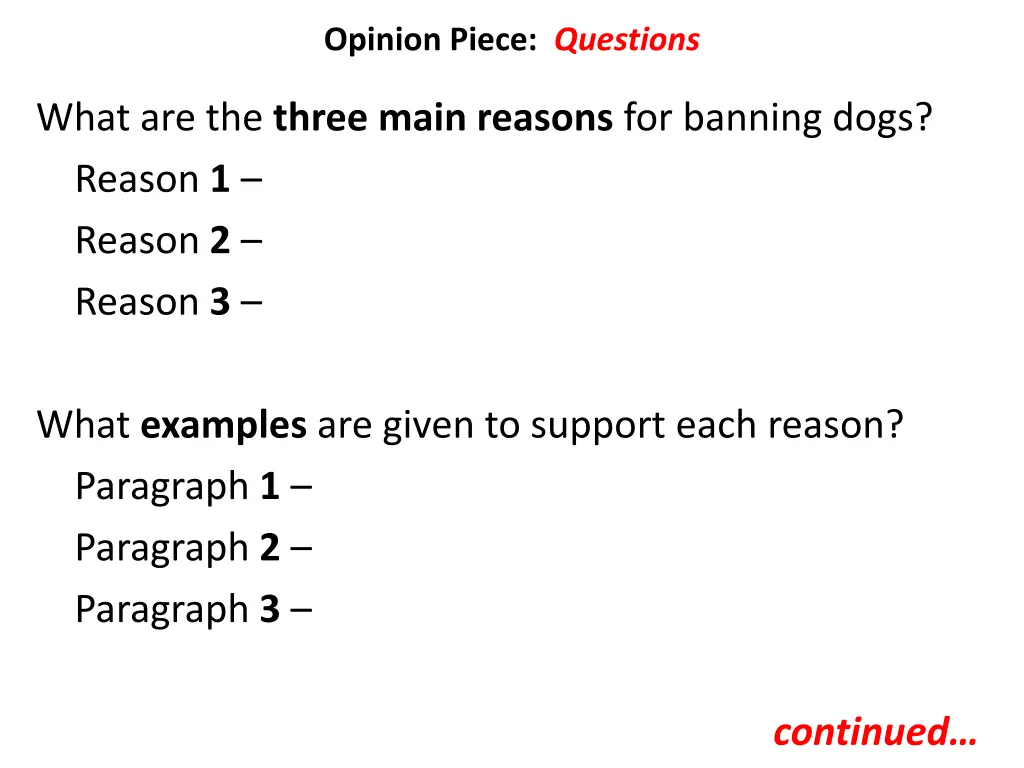 opinion piece questions