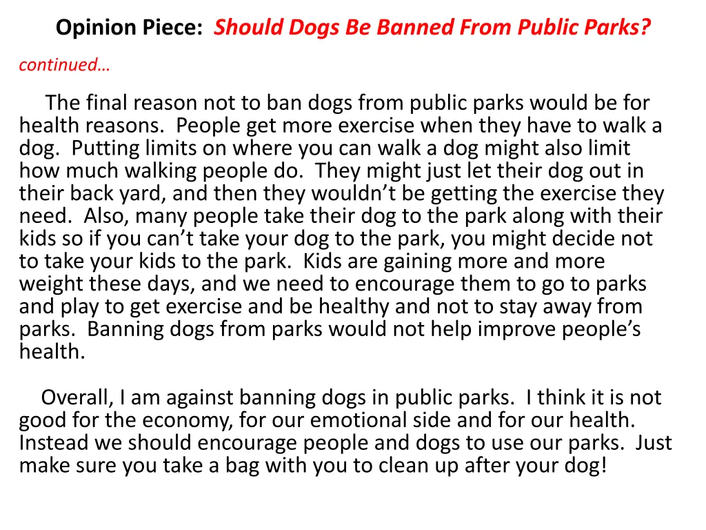 opinion piece should dogs be banned from public 1