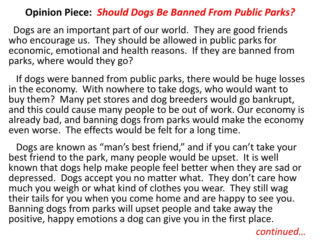 opinion piece should dogs be banned from public