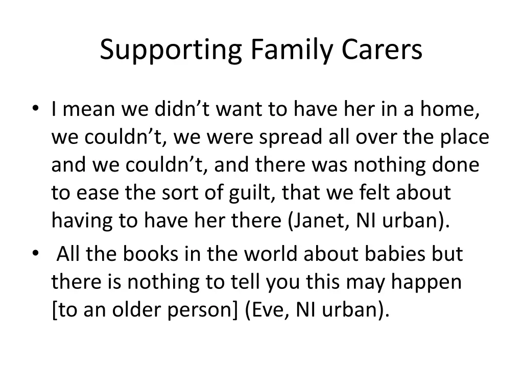 supporting family carers