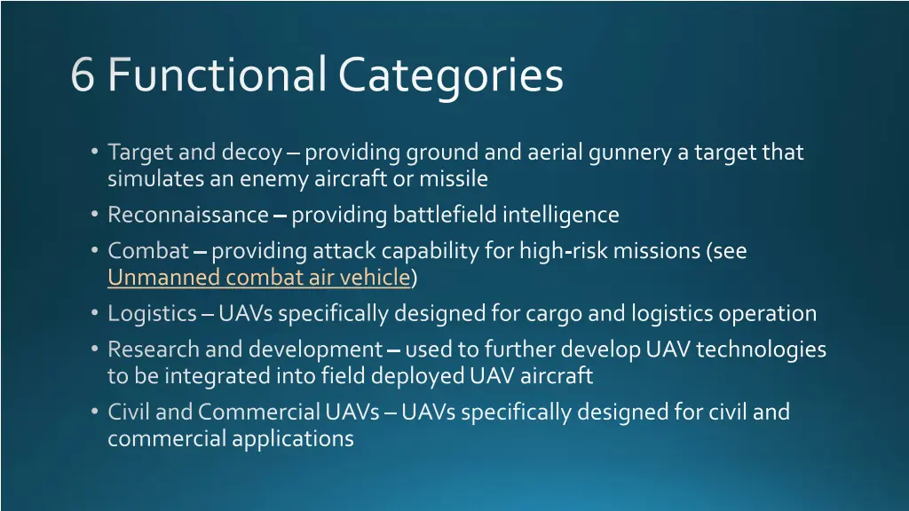 6 functional categories