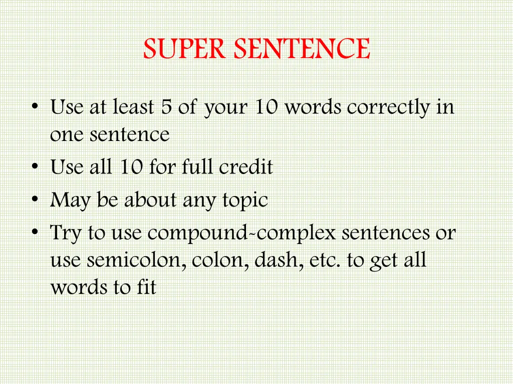 super sentence