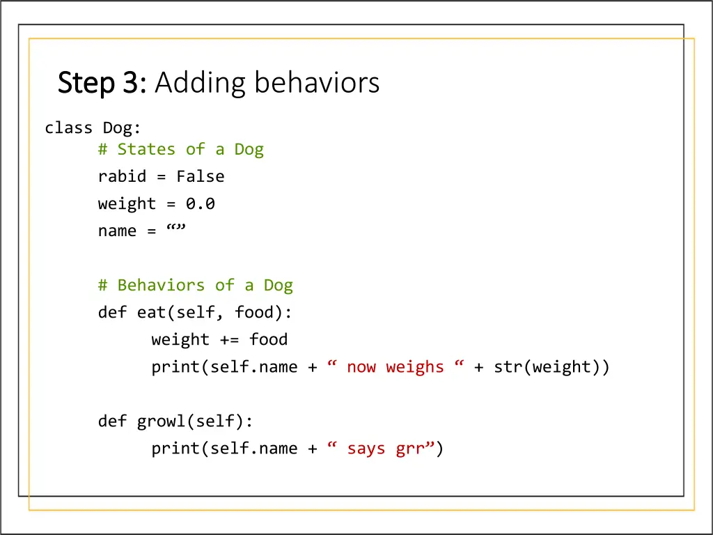 step 3 step 3 adding behaviors