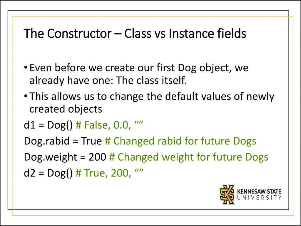 the constructor the constructor class vs instance 1