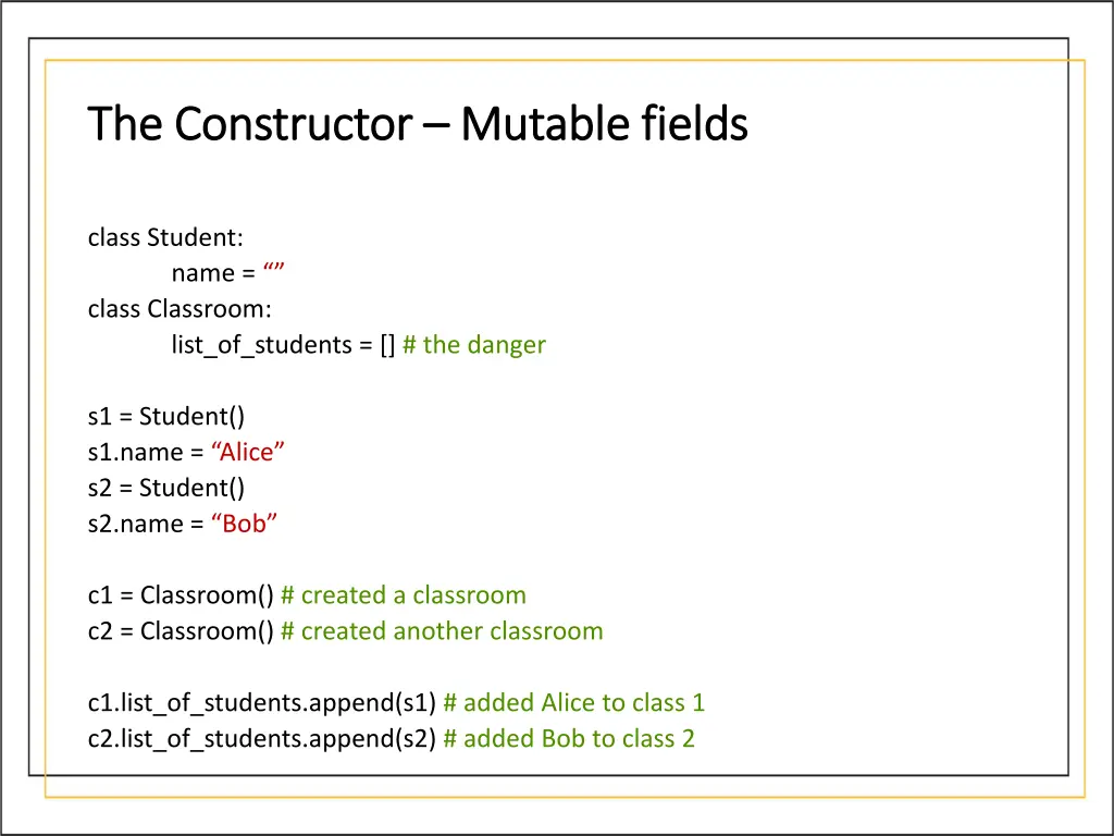 the constructor the constructor mutable fields 3