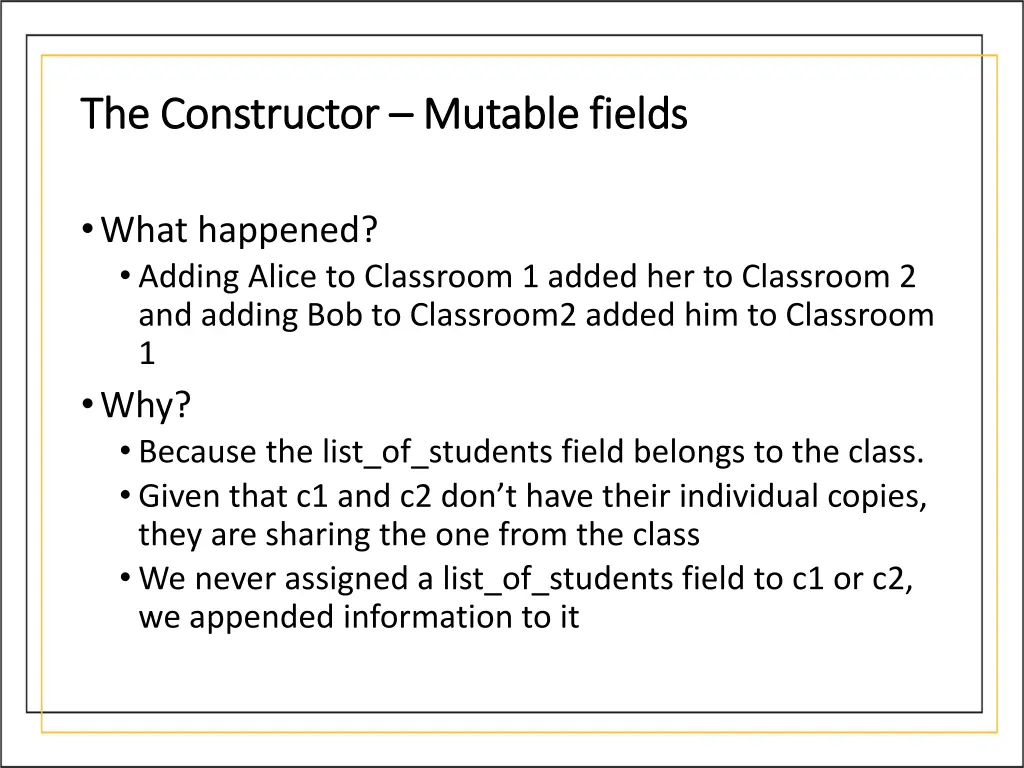 the constructor the constructor mutable fields 5