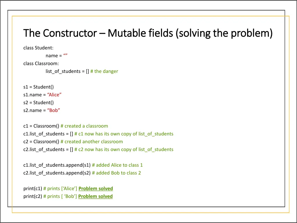 the constructor the constructor mutable fields 6