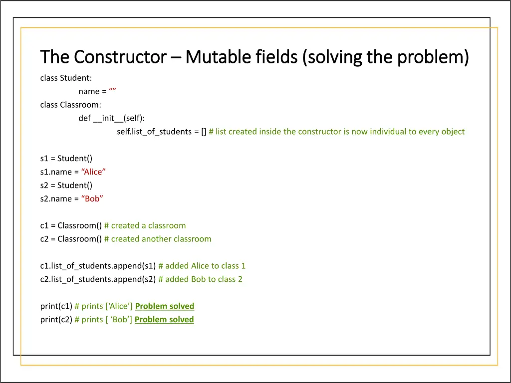 the constructor the constructor mutable fields 7