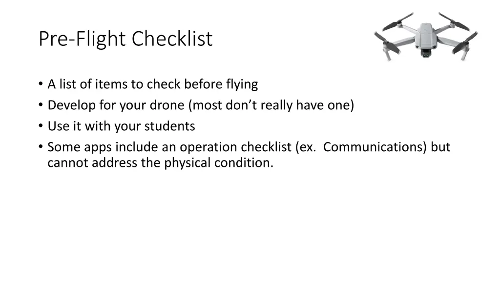 pre flight checklist