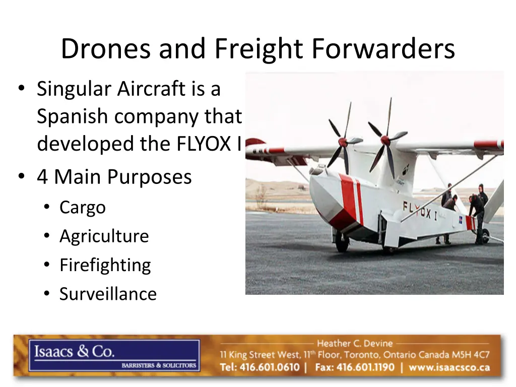 drones and freight forwarders singular aircraft