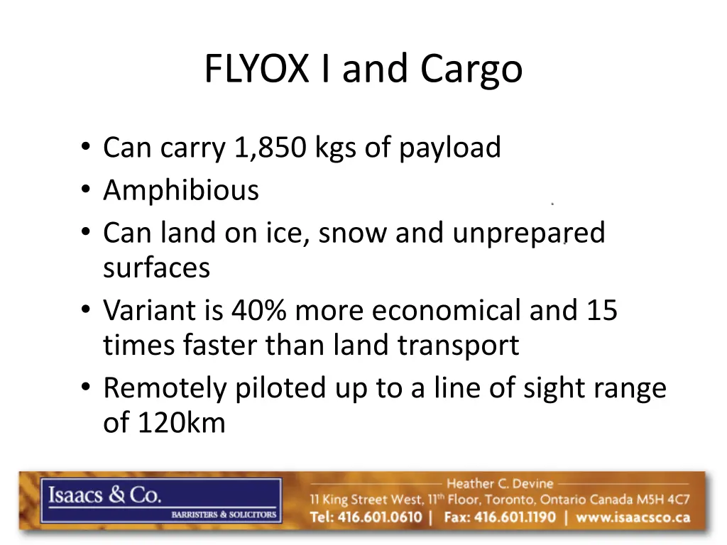 flyox i and cargo