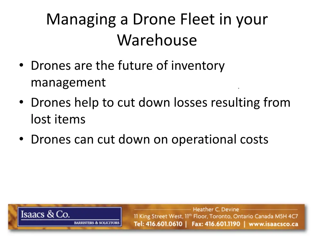 managing a drone fleet in your warehouse