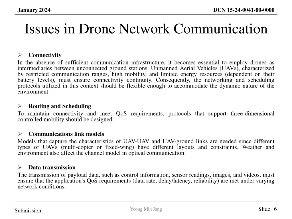 january 2024 issues in drone network communication