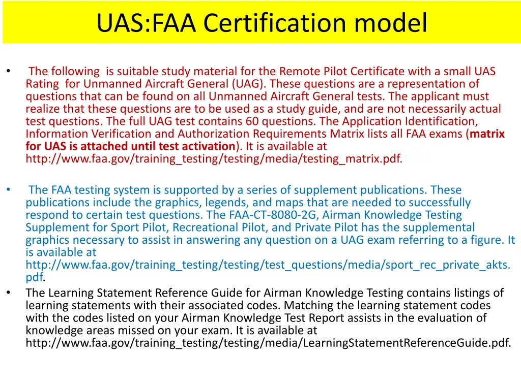 uas faa certification model