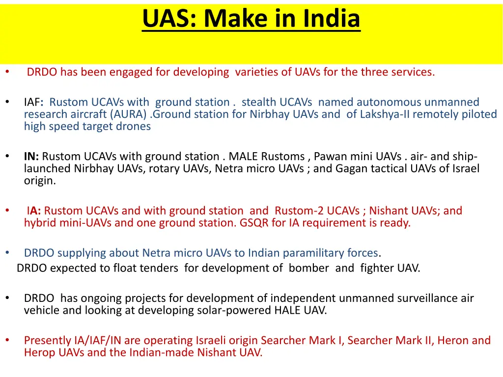 uas make in india