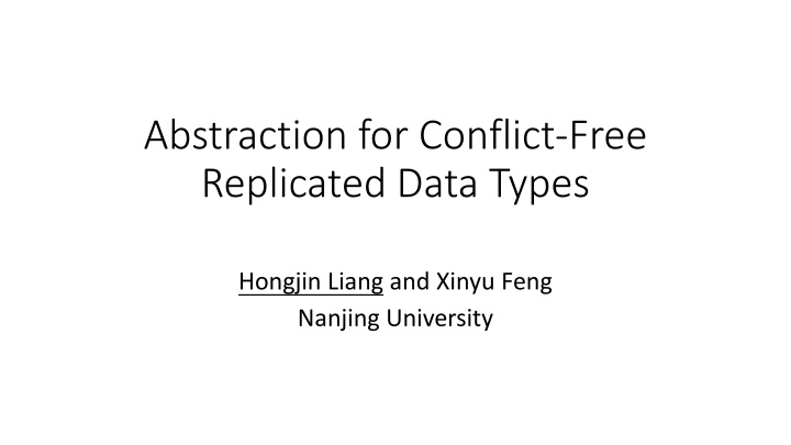 abstraction for conflict free replicated data