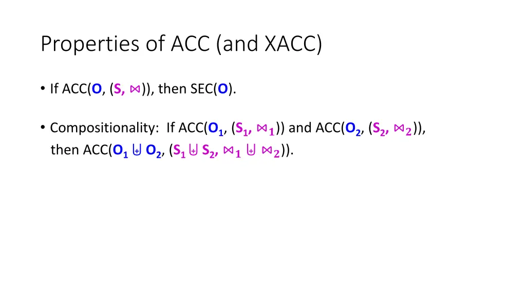 properties of acc and xacc