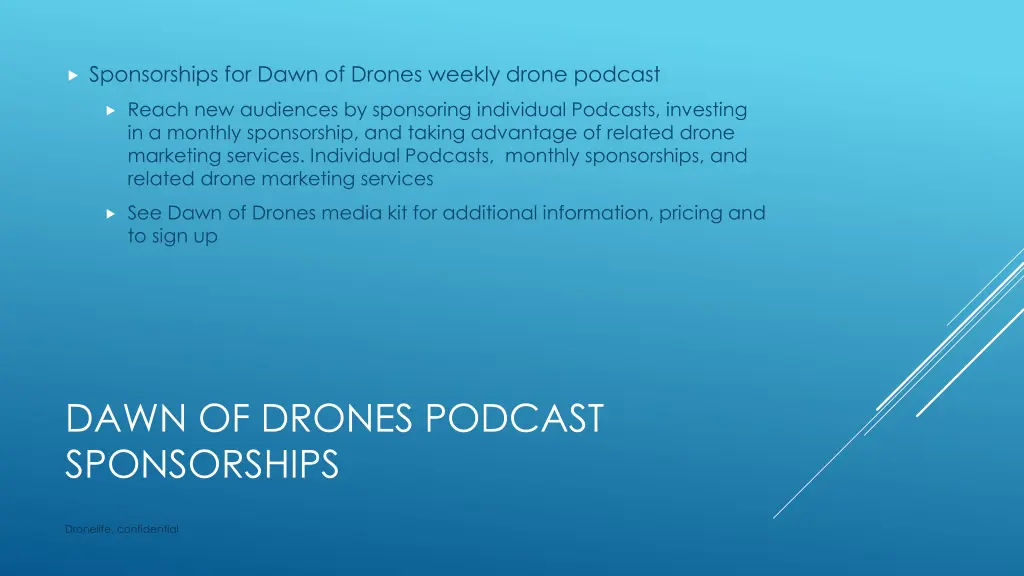 sponsorships for dawn of drones weekly drone