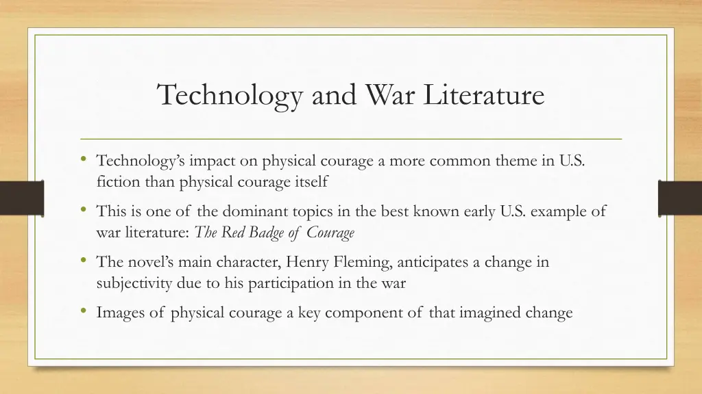 technology and war literature