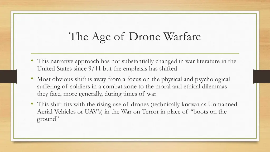 the age of drone warfare