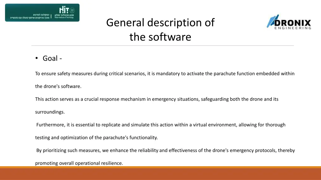 general description of the software