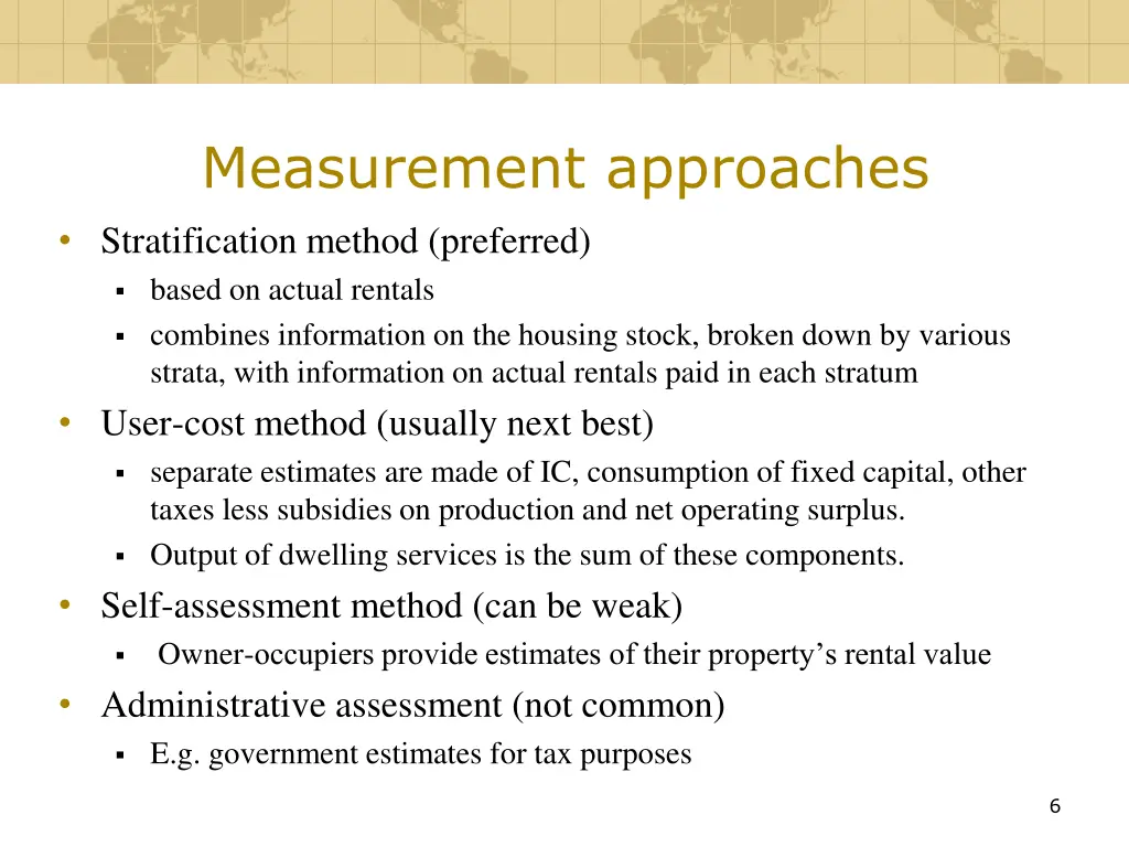 measurement approaches stratification method