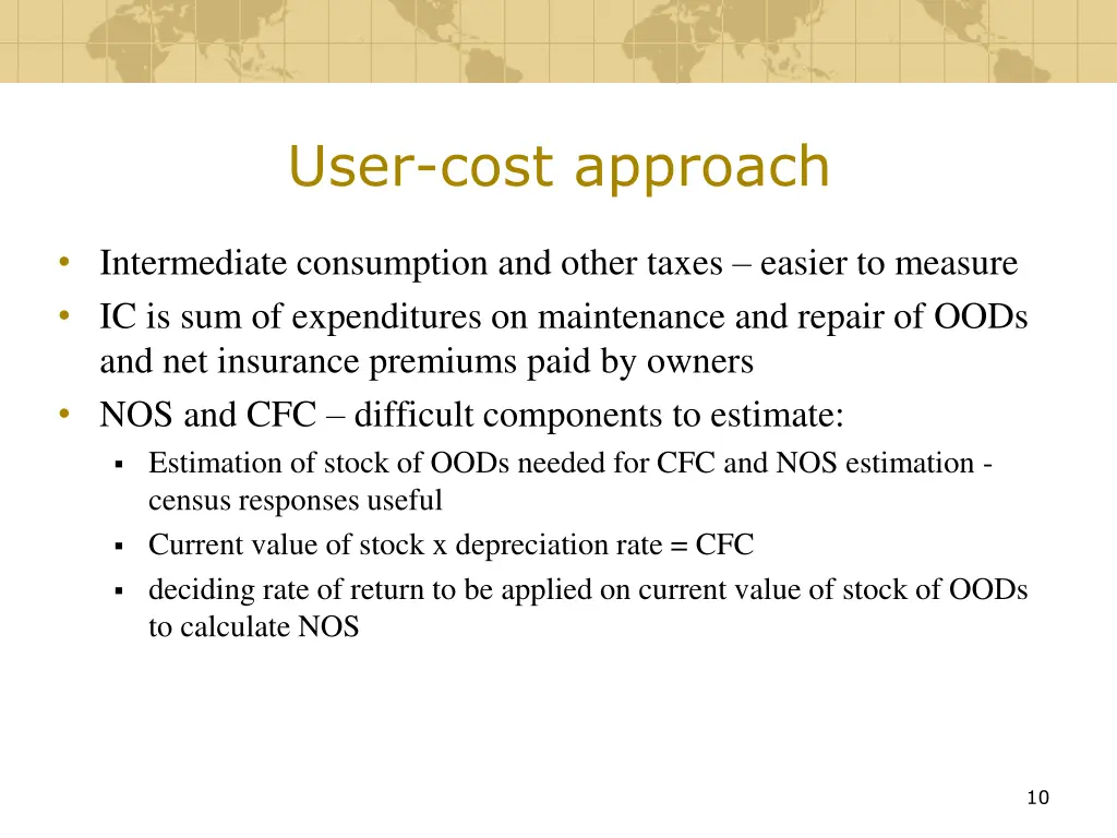 user cost approach 1