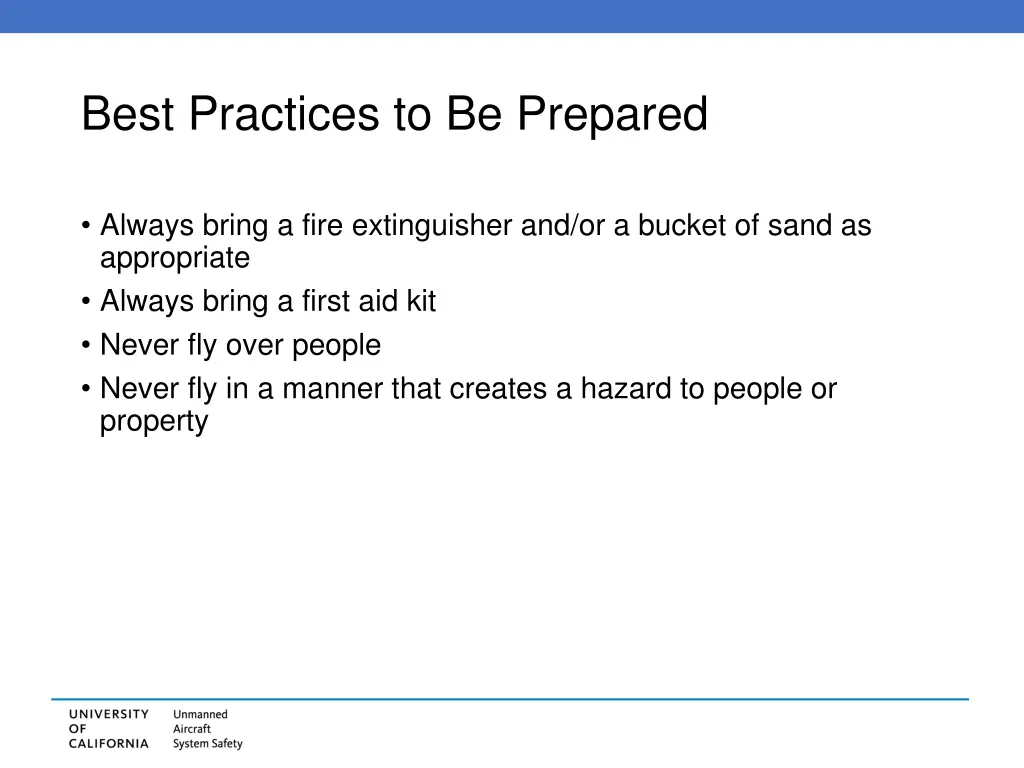 best practices to be prepared