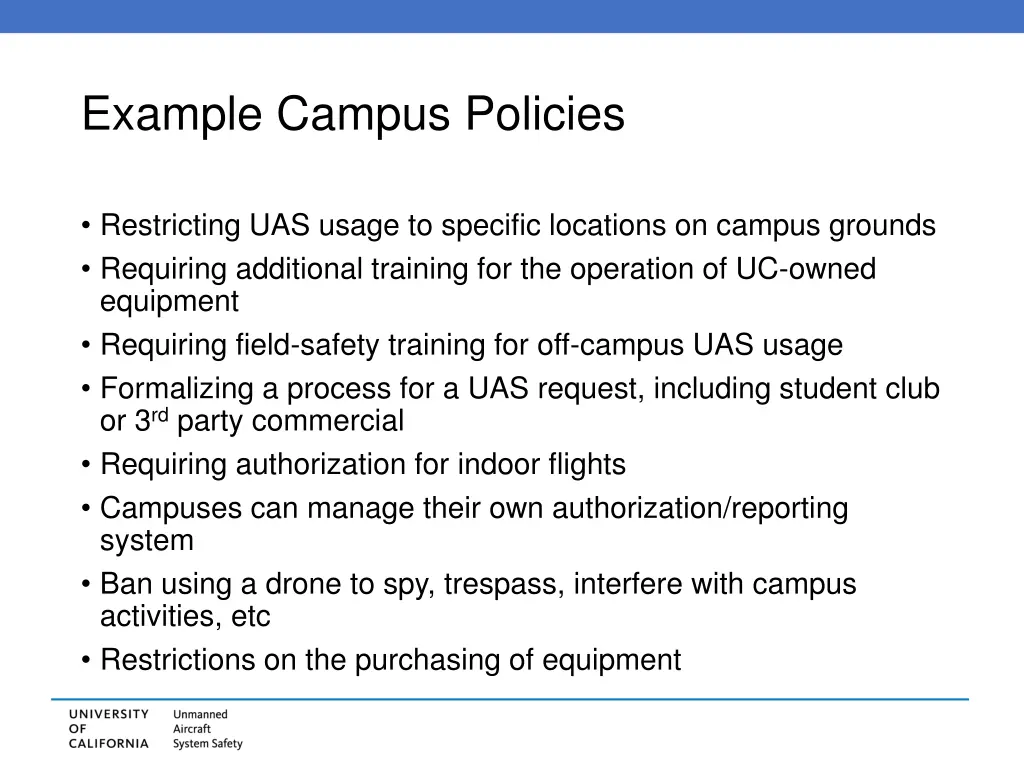 example campus policies